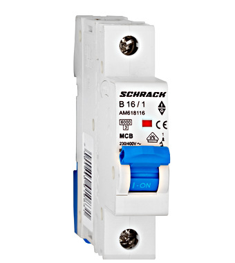 Întreruptor automat modular (MCB) AMPARO 6kA, B 16A, 1-pol SCHRACK