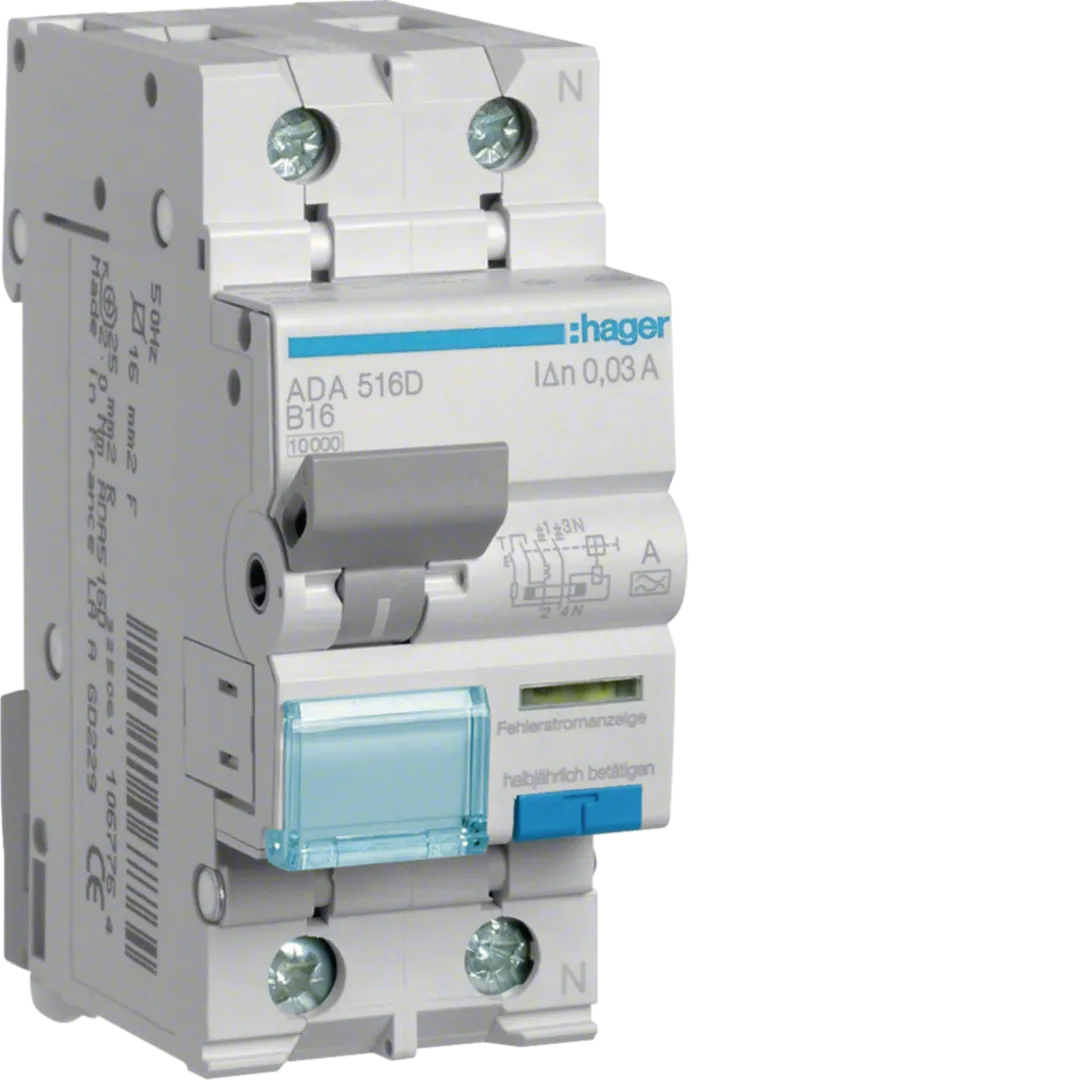 Disjunctor diferential 1P+N 16A, 30mA, B 10kA, tip A