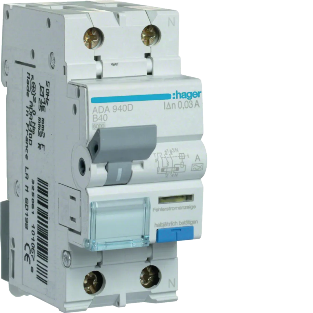 Disjunctor diferential 1P+N 40A, 30mA, B 6kA, tip A