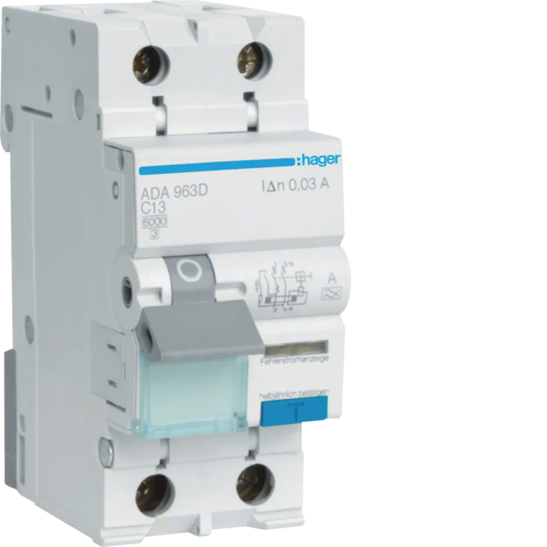 Disjunctor diferential 1P+N 13A, 30mA, C 6kA, tip A