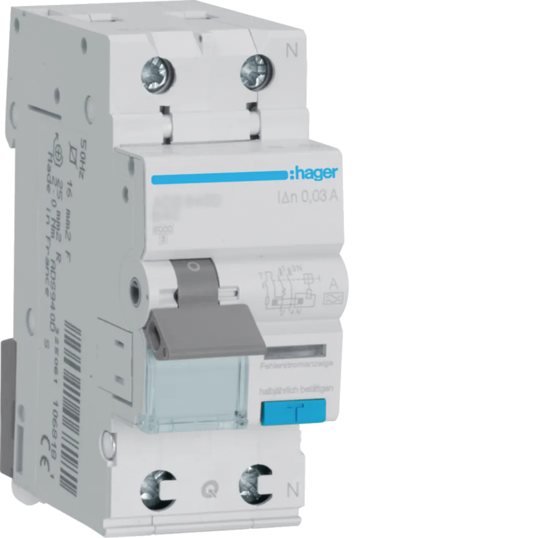 Disjunctor diferential 1P+N 32A, 30mA, B 6kA, tip A, QC