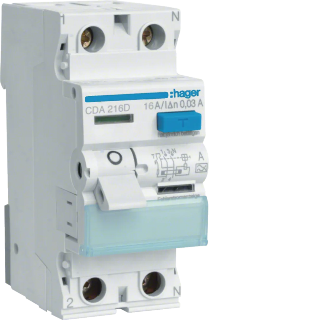 Intrerupator diferential 2P 16A, 30mA, tip A