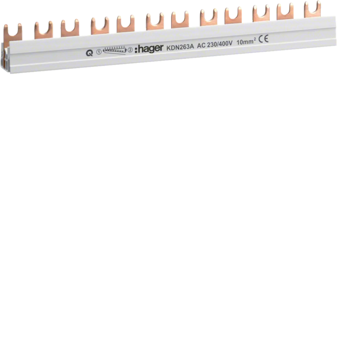 Busbar 2P furca 12M 10mmp 63A