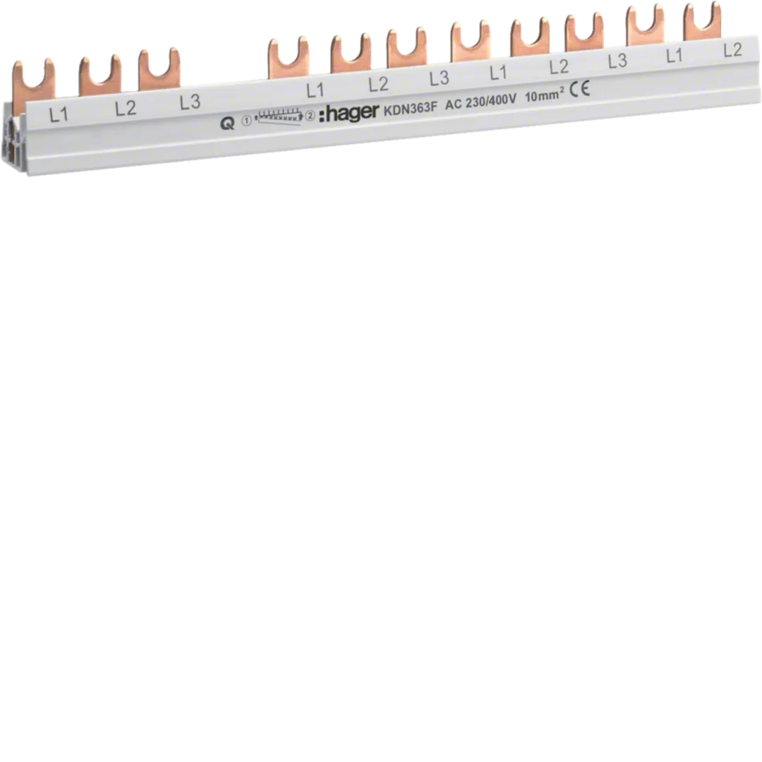 Busbar 3P, furca 12M 10mmp 63A