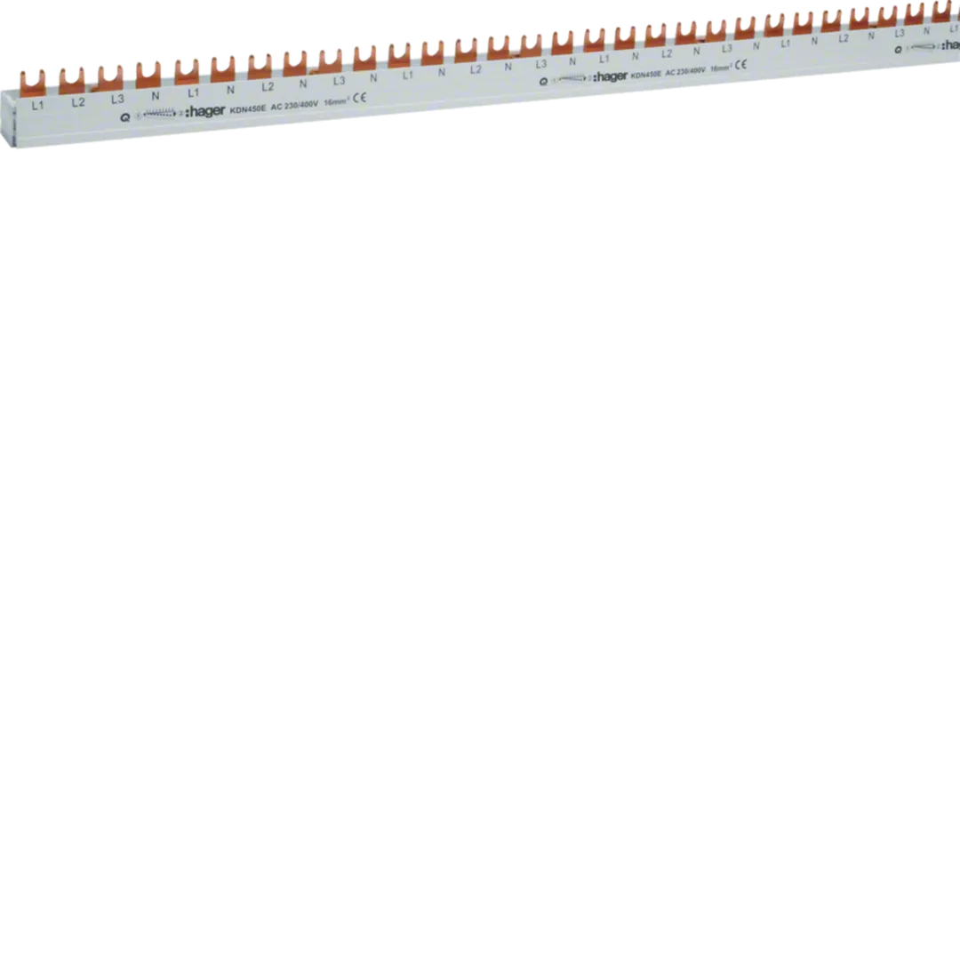 Busbar 3P+N 80A furcă 16mmp 57M, pt alimentare 3P+N și iesiri 1P+N