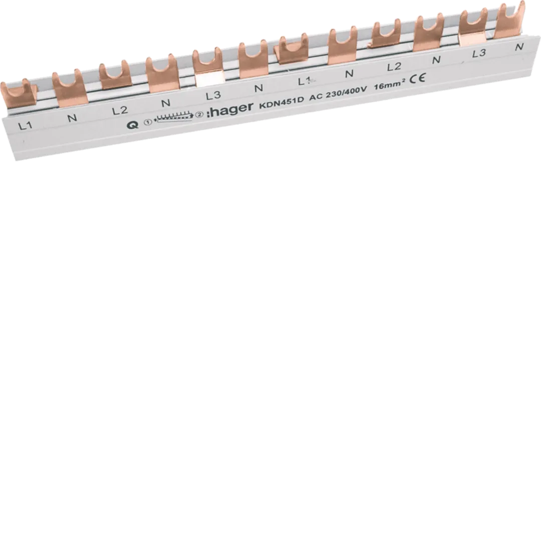 Bareta conectori tip furca, 3P+N, 16mmp, 12M