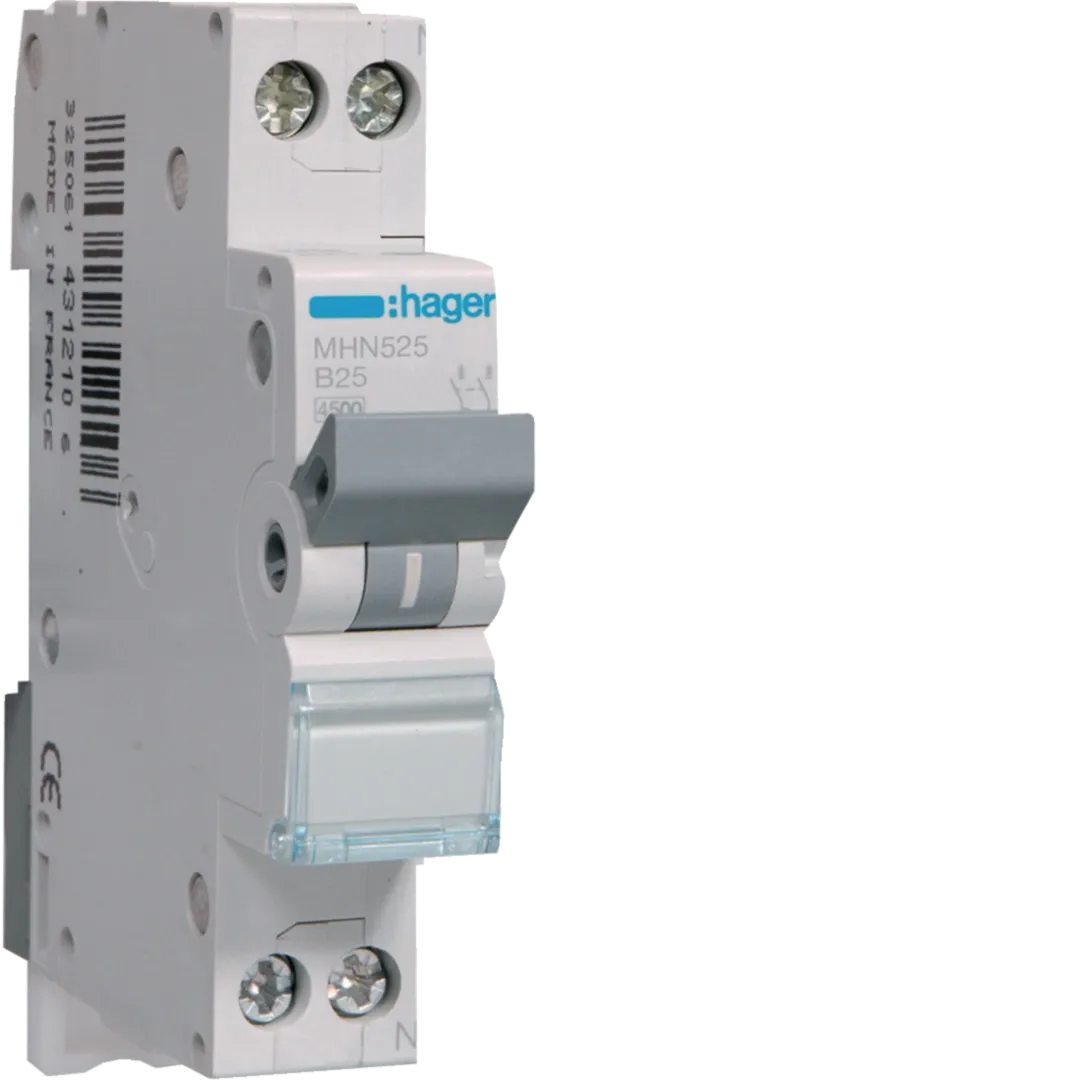 Disjunctor 1P+N, 25A, 4,5kA, B, 1M