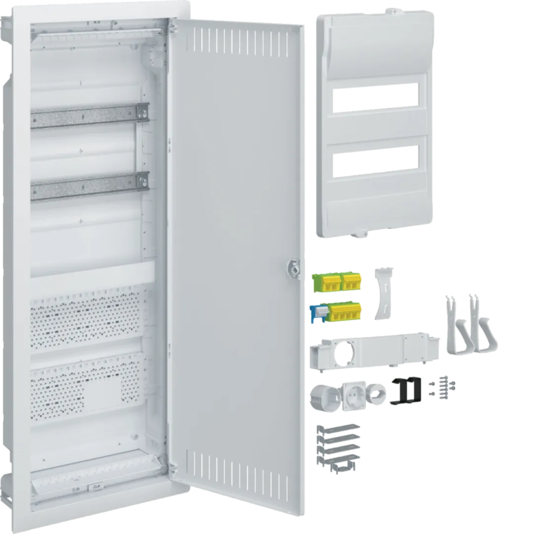 Tablou incastrat Volta Hibrid, 2x12M, priza Schuko, accesorii montaj