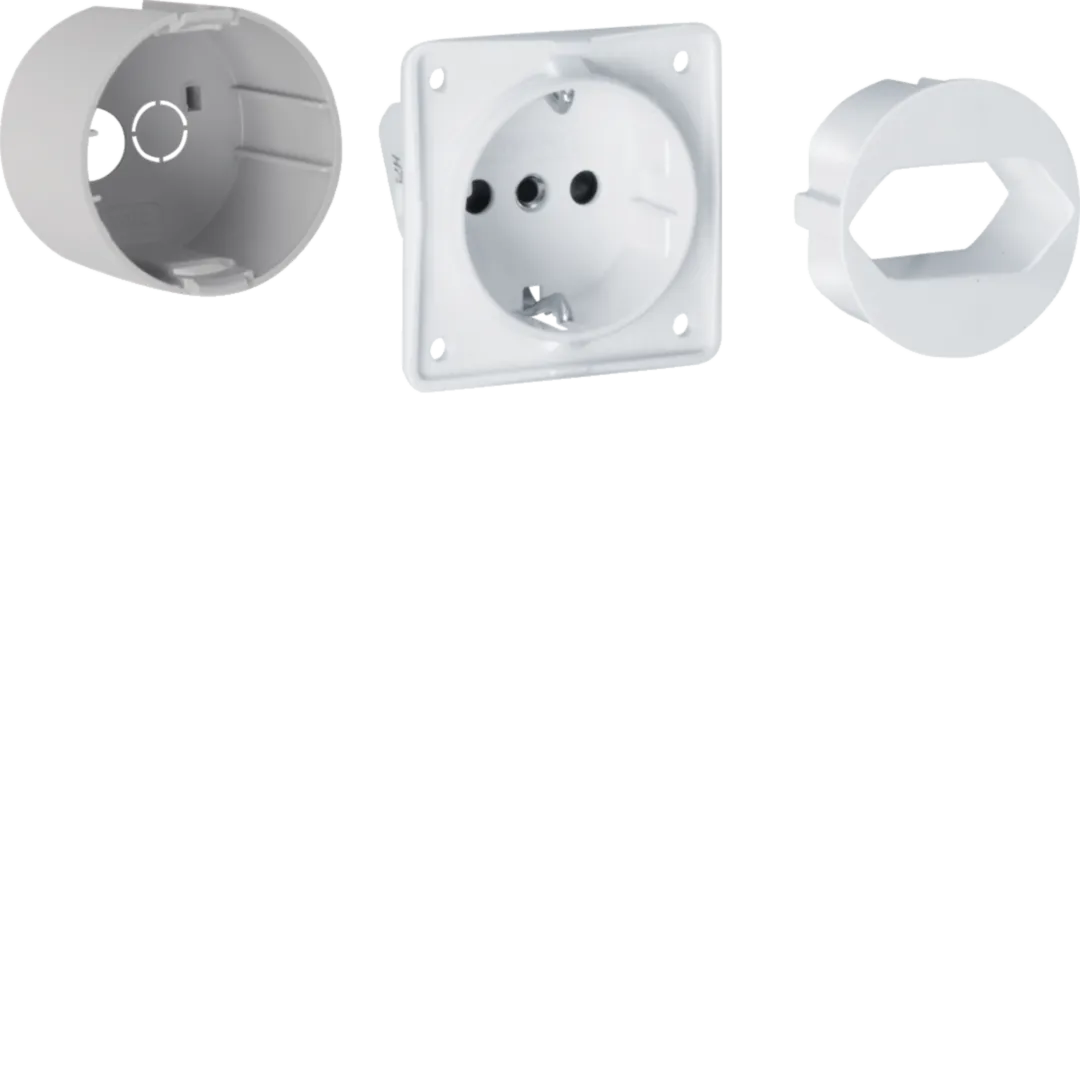 Priză Schuko cu accesorii montaj, tablou multimedia